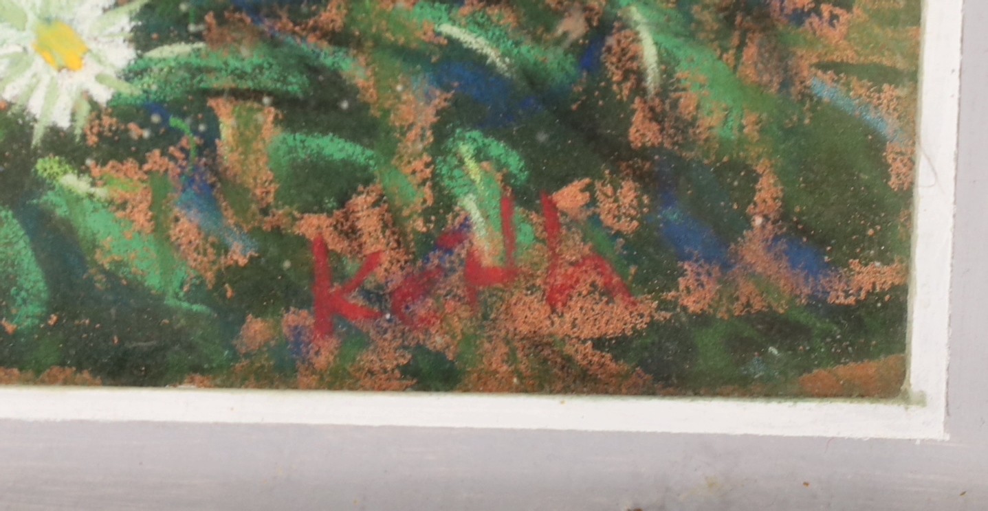 Keith R. Fowles, pastel, ‘Great White’, signed with label verso, 24 x 44cm